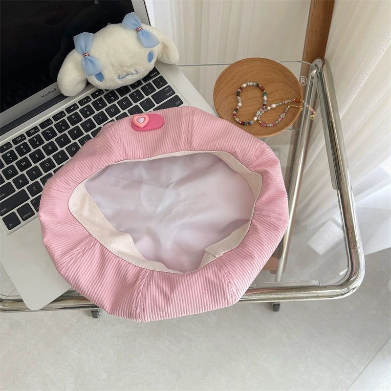 Wholesale Hot Girl Pink American Retro Cowboy Forward Cap Beret Peaked Cap