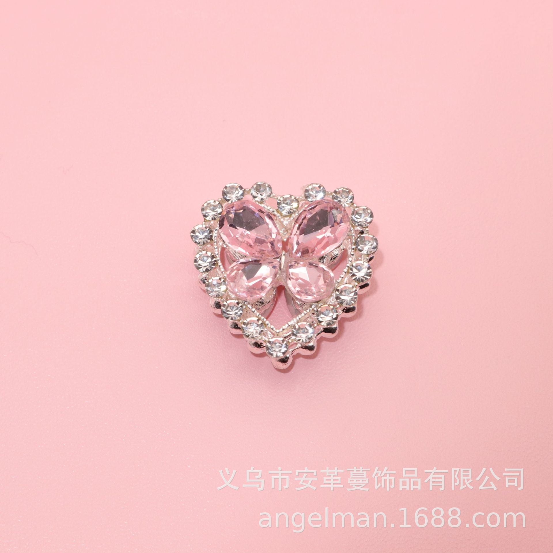 Wholesale Double-sided crystal love heart alloy beads bead accessories
