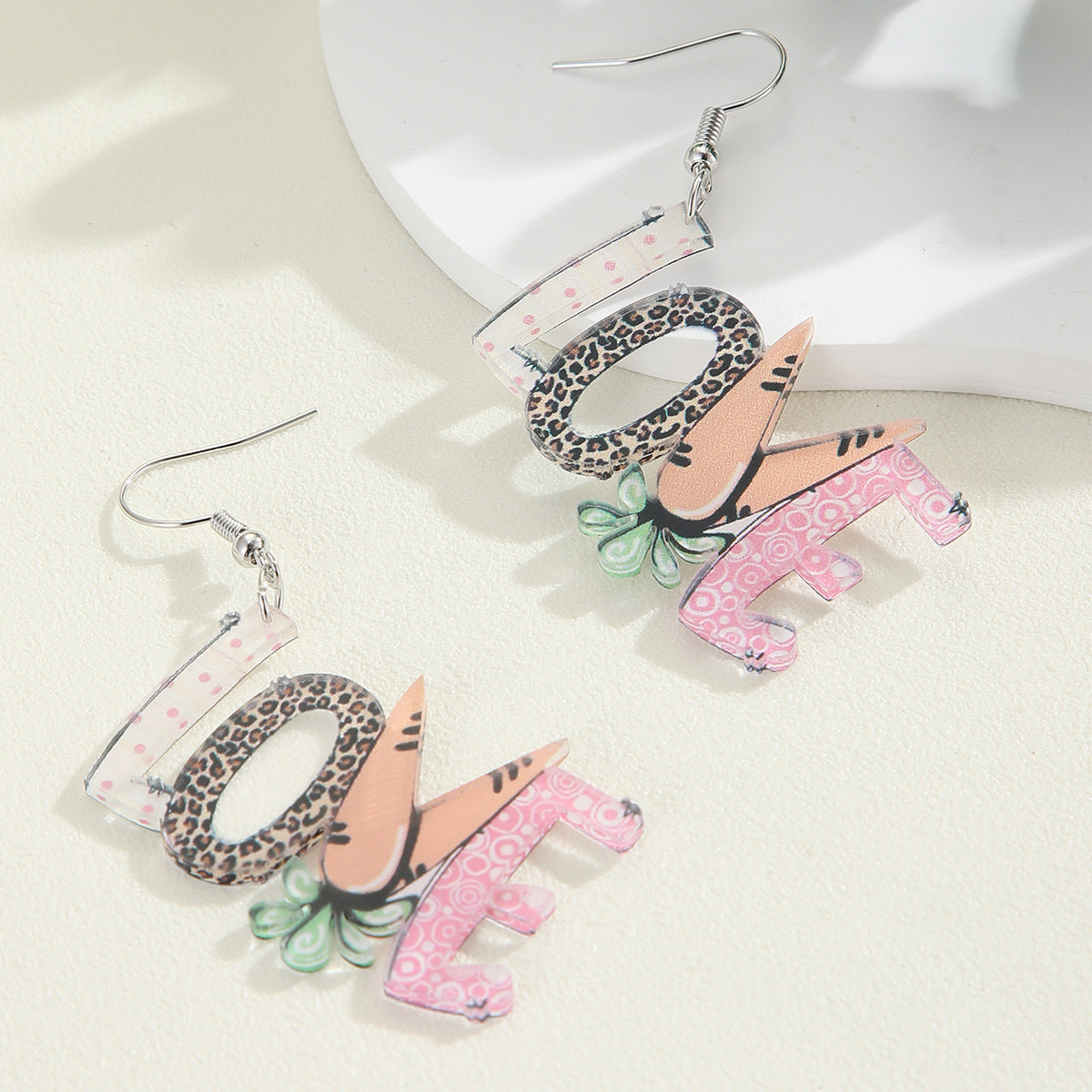 Wholesale Easter colored letter carrot acrylic earrings
