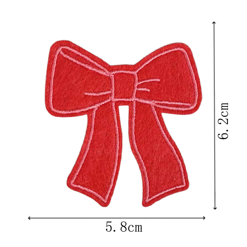 Wholesale Red diverse bow embroidery DIY Patches