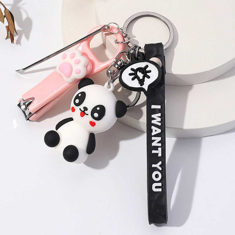 Wholesale PVC Panda Doll Keychain