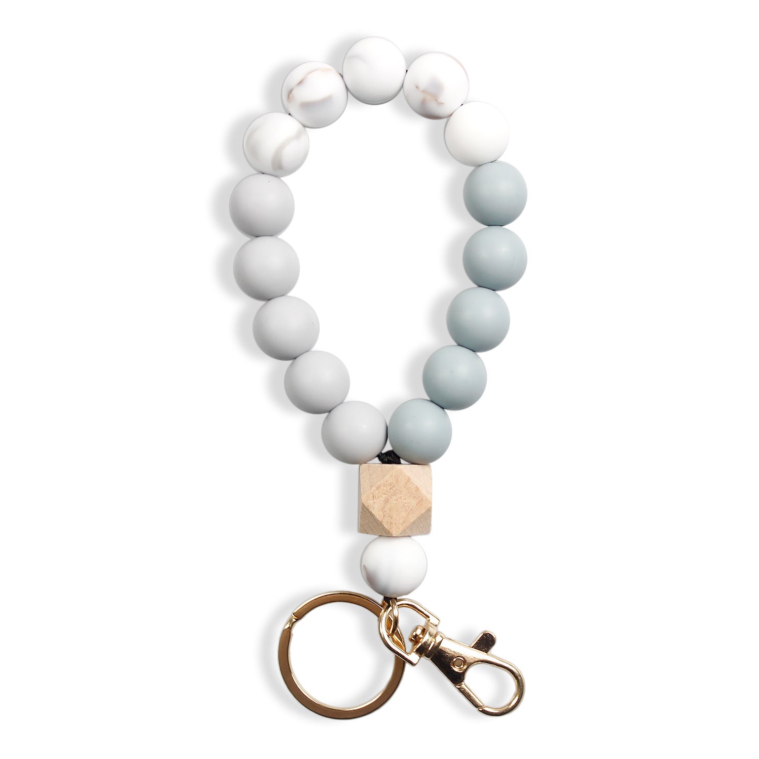 Wholesale Silicone Color Beaded Bracelet Keychain