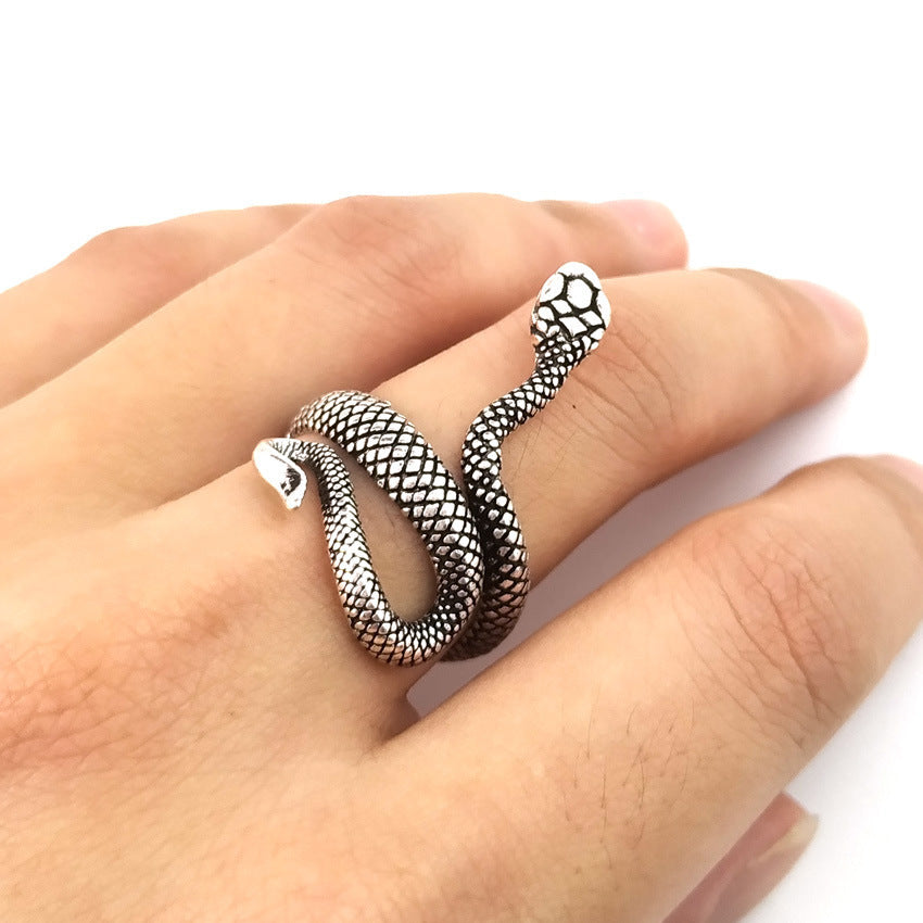 Wholesale new retro paint snake ring unisex ring source manufacturers spot