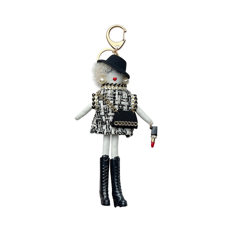 Wholesale Little Top Hat Set Girl Fabric Keychain