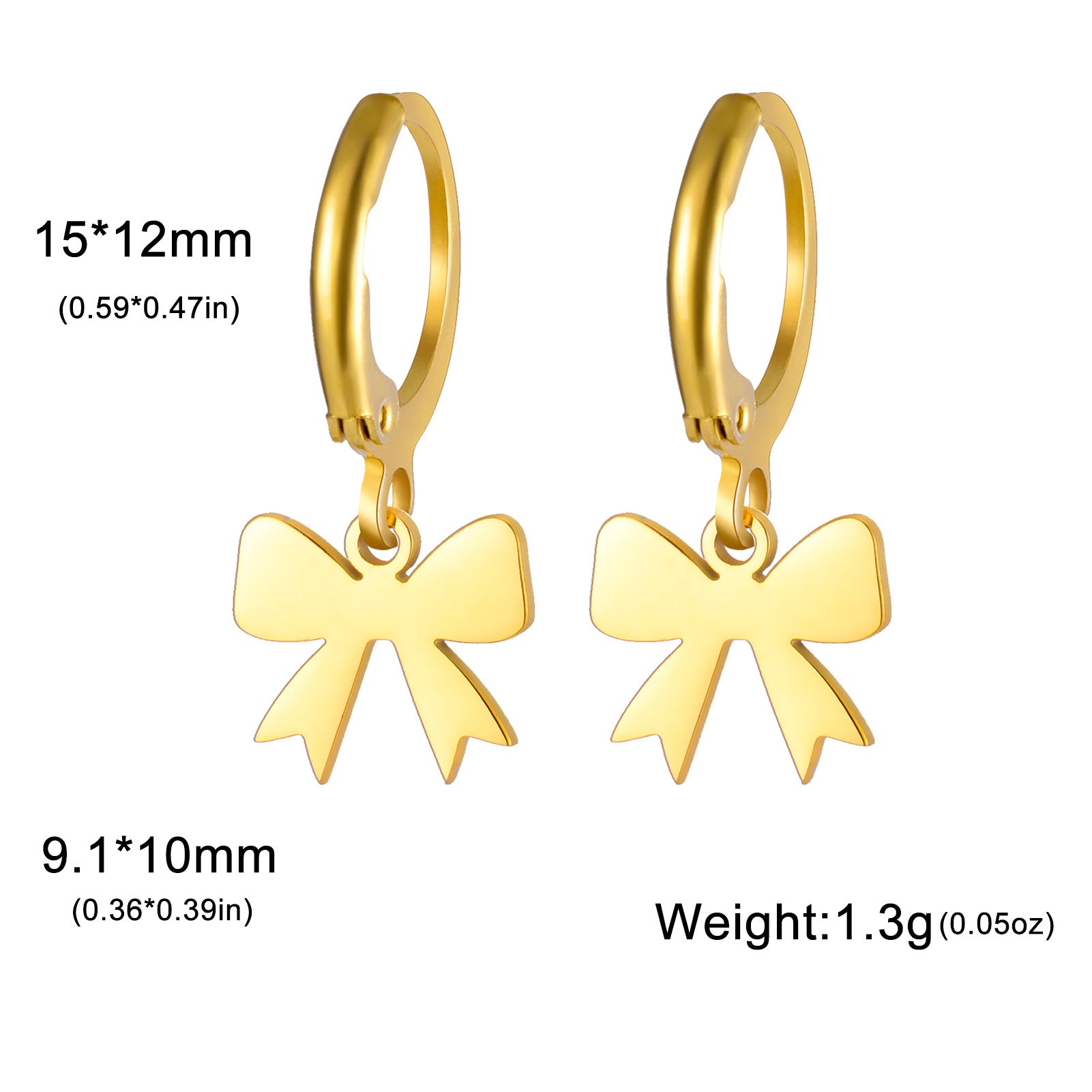 Wholesale Cute Small Bowknot Stainless Steel Women's Drop Earrings