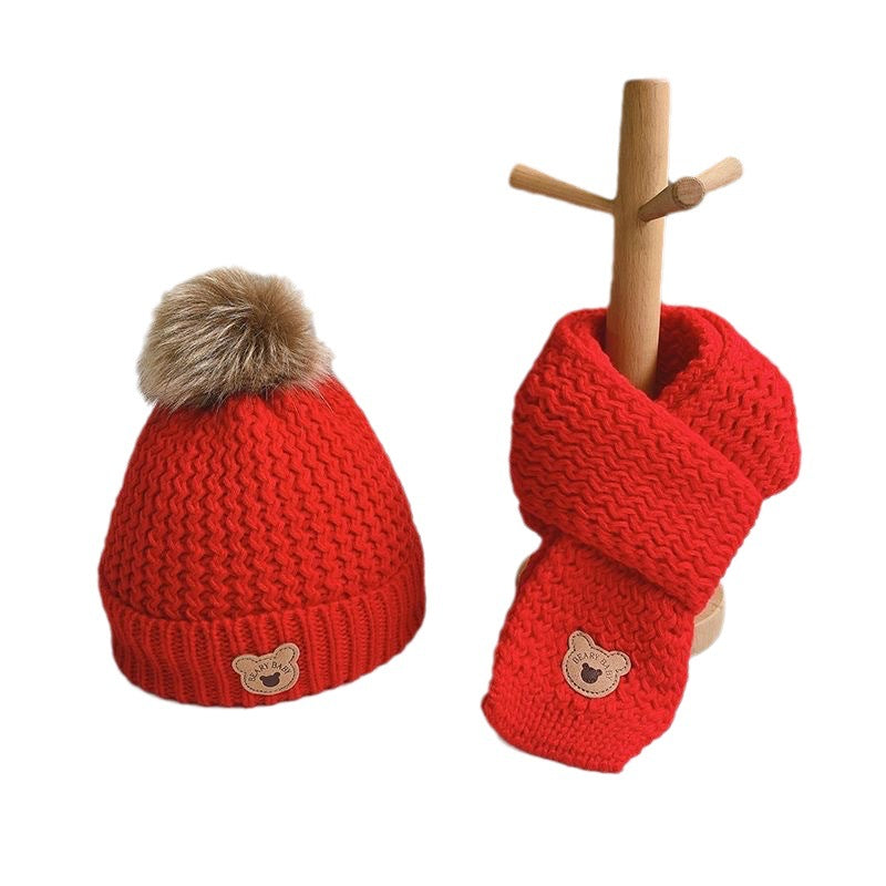 Wholesale Autumn and Winter Children's Hats, Scarves and Gloves Three-piece Set