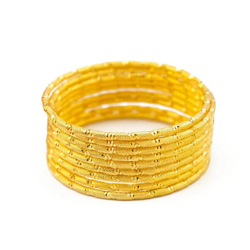 Wholesale Vietnam Sand Gold 3mm Copper Gold Plated Closed Bracelet