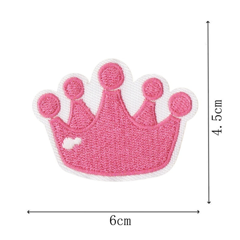 Wholesale Cartoon Pink Embroidered Patch With Heating Glue Backing DIY Fashion Accessory For Bags Clothes Shoes Towels