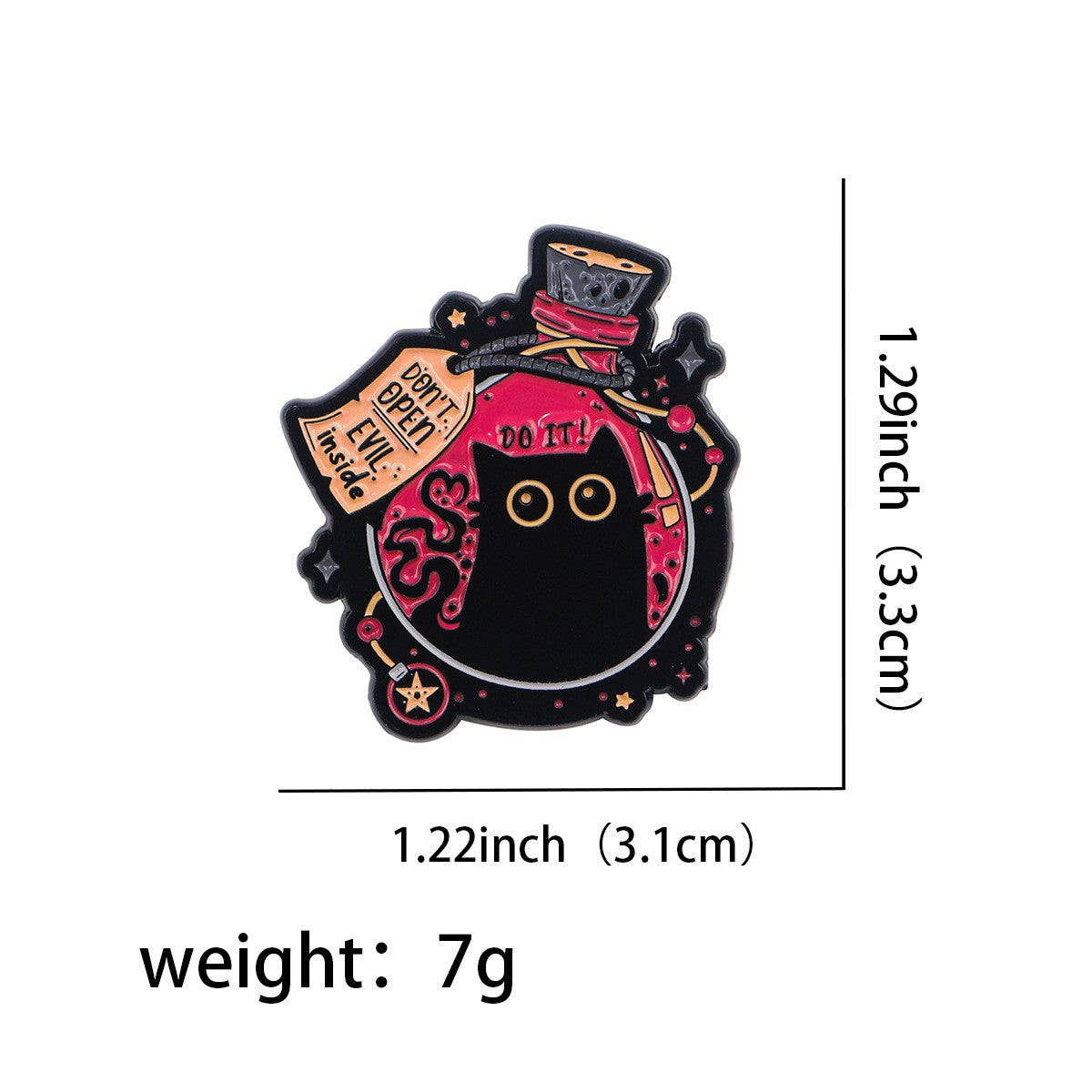 Wholesale Cute Black Cat Brooch Cartoon Metal Badge Clothing Brooch Accessories