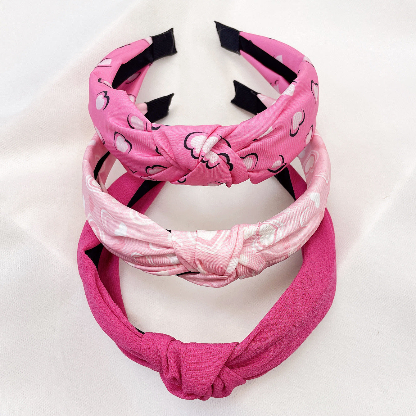 Wholesale Valentine's Day love flowers Leopard fabric knotted hair band hair accessories