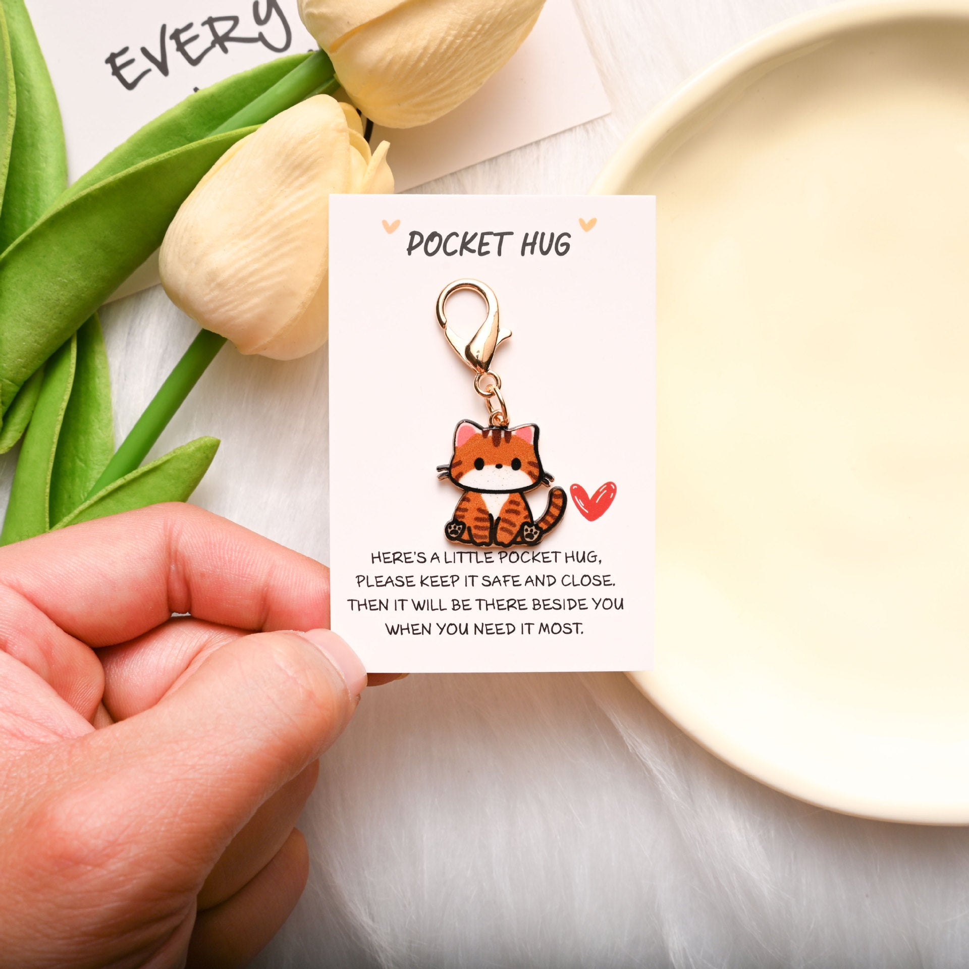 Wholesale Pocket Hug Card Cute Cartoon Cute Cat Keychain