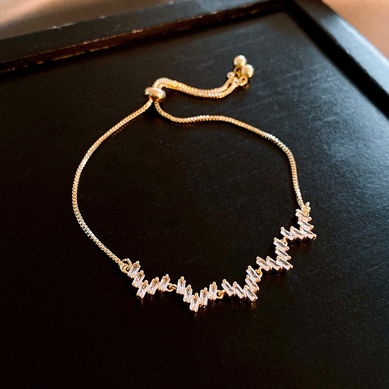 Wholesale Light Luxury Niche Exquisite High-end Pull-out Adjustable Zircon Bracelet