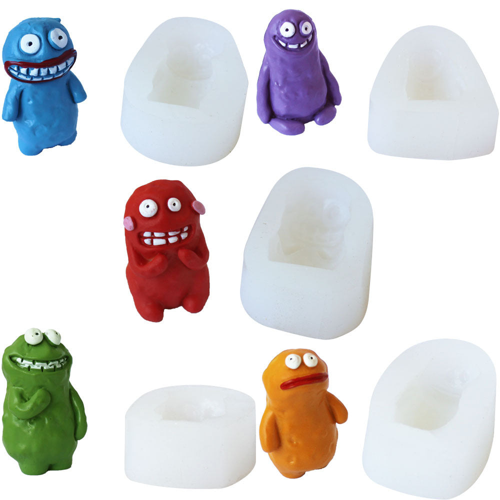 Wholesale Silicone Mold Ugly Cute Mud Monster Shape for DIY Cake Candle Chocolate