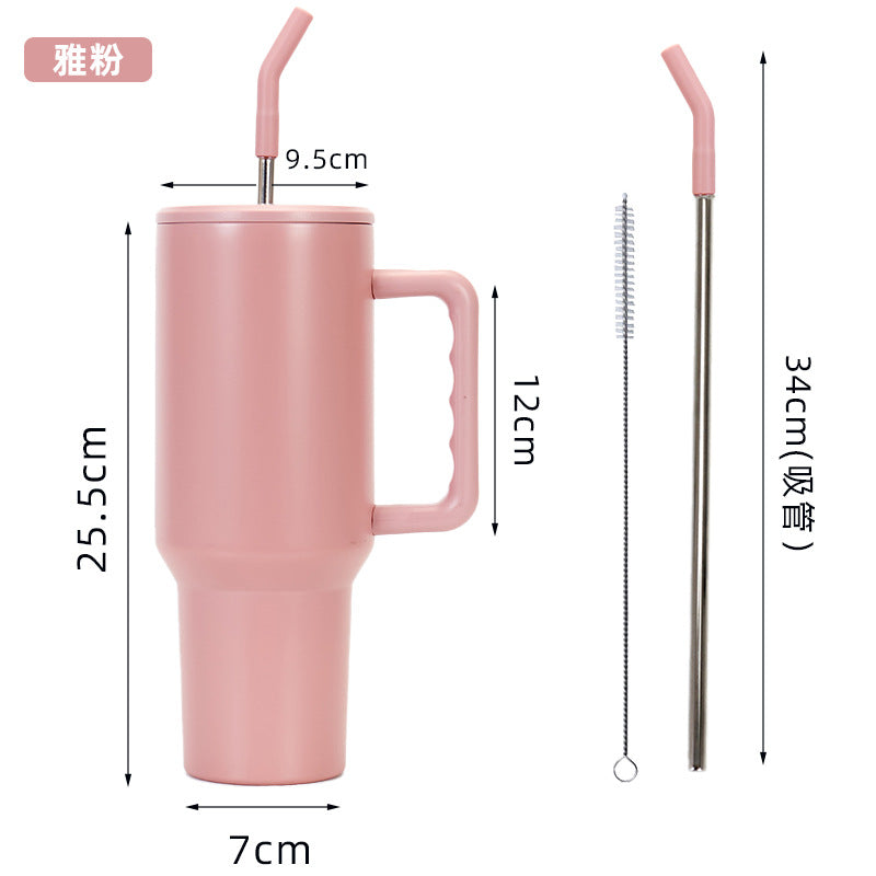 Wholesale 40oz Thermal Sublimation Handle Cup Large Capacity Stainless Steel Straw Ice Cup