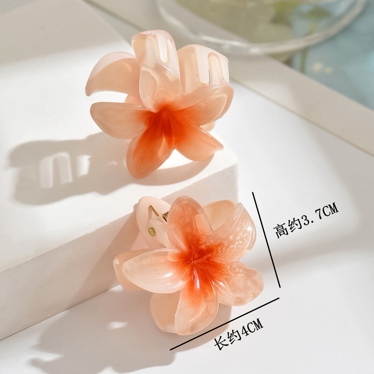 Wholesale Colorful Acrylic Egg Flower Women's Head DIY Shark Clip Hairpin Jewelry