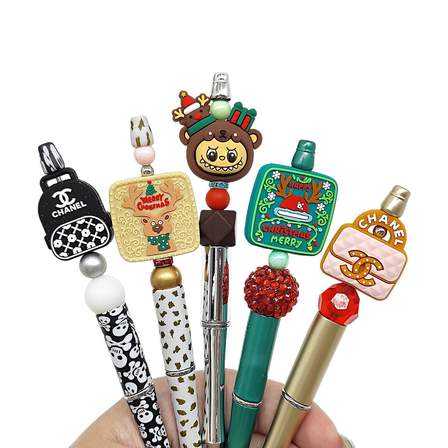 Wholesale  20pcs/pack  Christmas food-grade 3D silicone beads