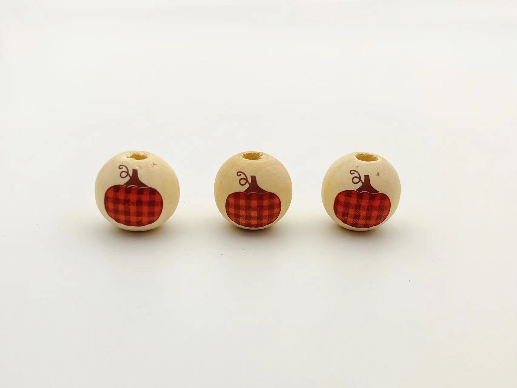 Wholesale 10pcs Autumn Thanksgiving Wooden Beads