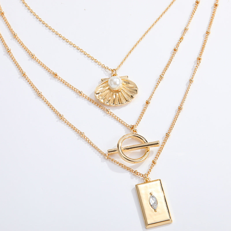 Wholesale Tarot Card Element Multi-layer Stacking Necklaces