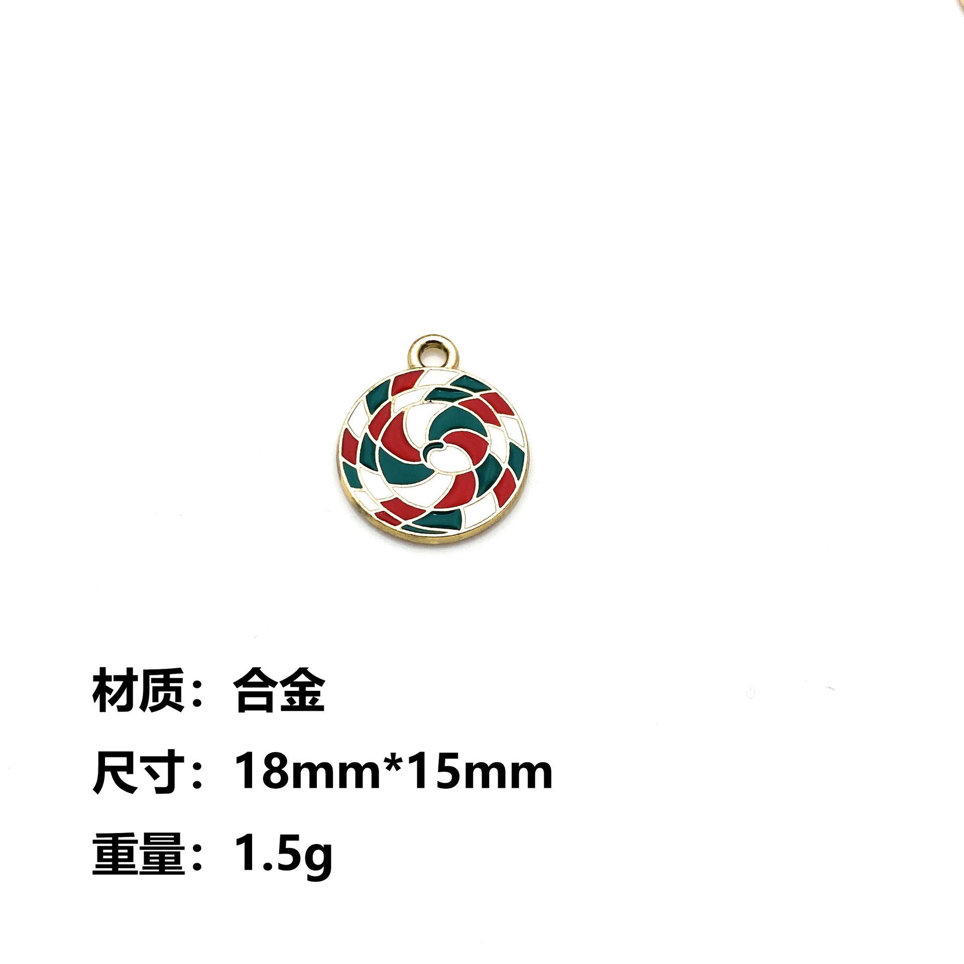 Wholesale 10pcs Christmas Candy Cane Lollipop Pendant Alloy Oil Drip Diy Pendant