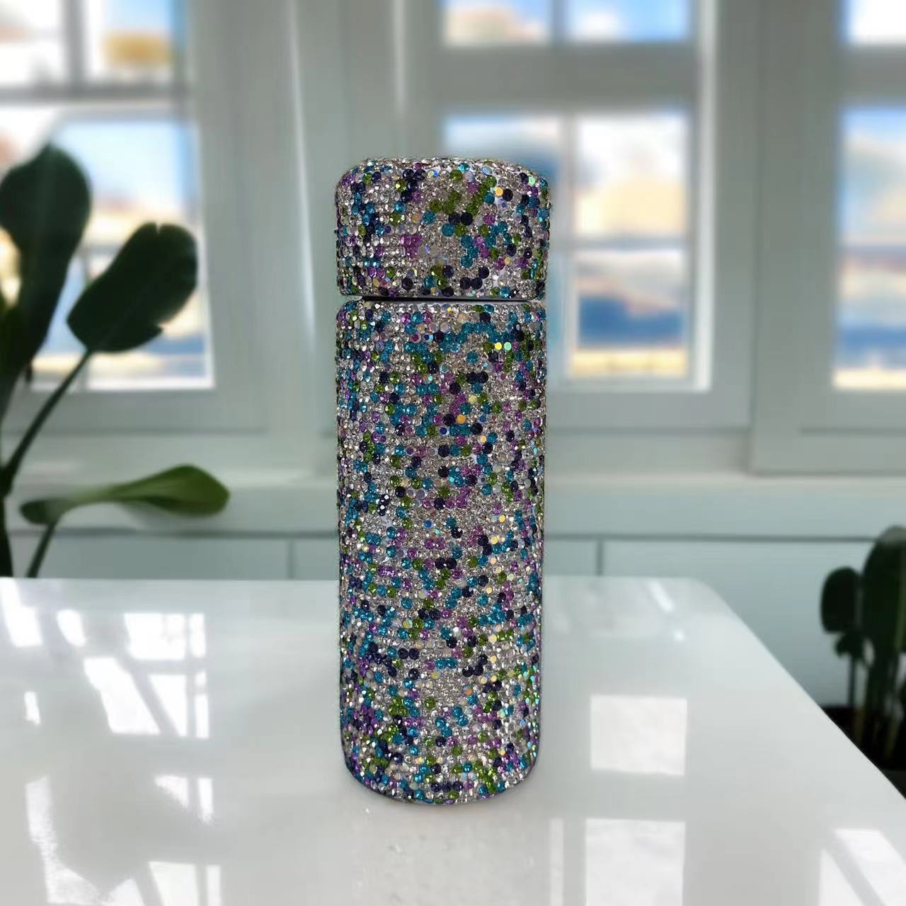 Wholesale 304 stainless steel mini diamond straight cup pocket thermos cup portable and compact