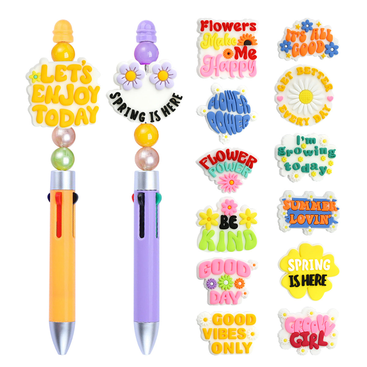 Wholesale Random 10pcs cartoon PVC soft thick patch perforated DIY beads Focal Beads