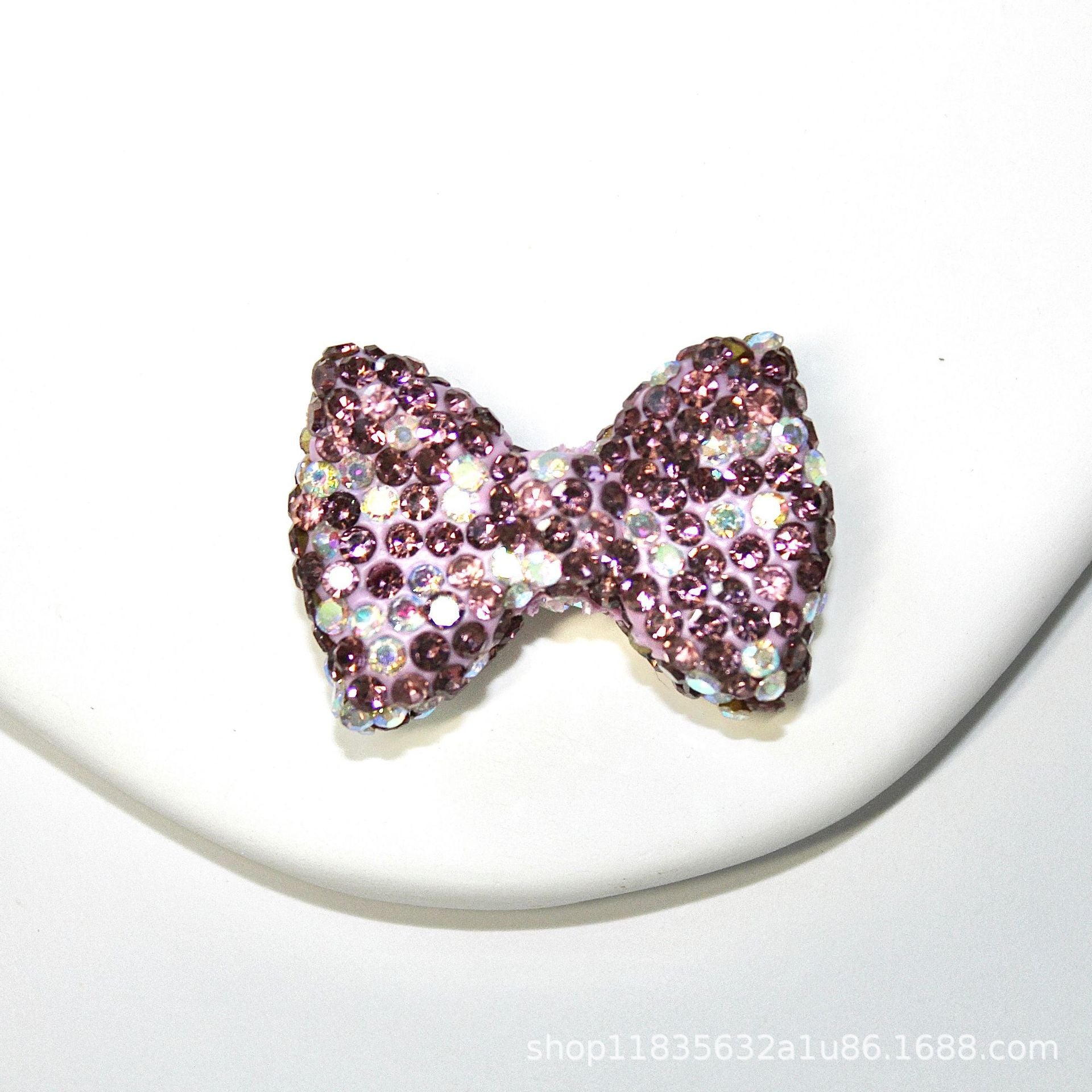 Wholesale 10pcs Two-color sparkling diamond bowknot Crystal Beads