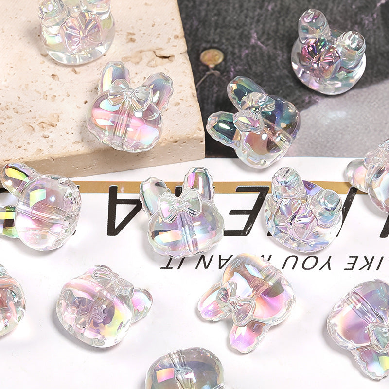 Wholesale 50pcs Bow Acrylic Rabbit Ears Beads Diy Accessories Beads