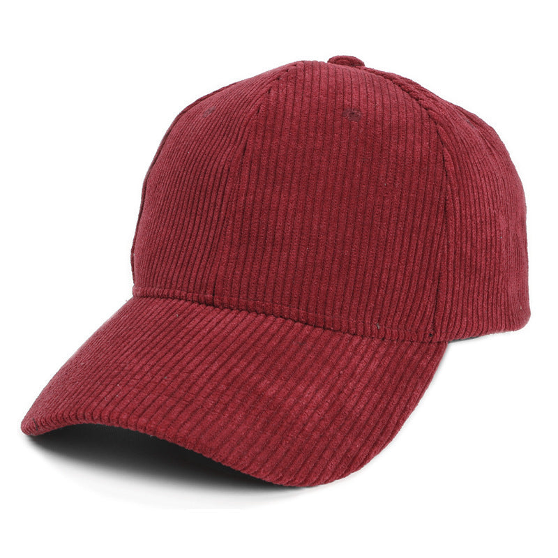 Wholesale Autumn and Winter Corduroy Solid Color Fashionable Warm Curved Brim Hat
