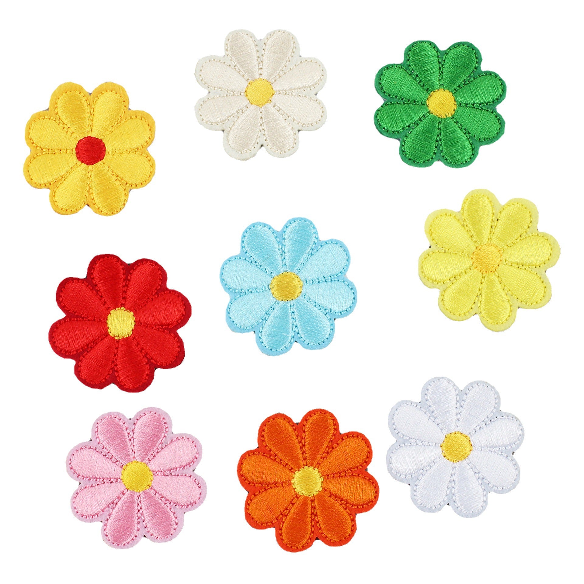 Wholesale Chic Polyester Embroidered Iron On Patches Assorted Butterfly Sunflower Designs For Clothing Craft Supply Resale