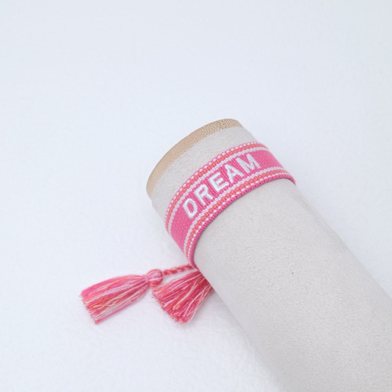 Wholesale Polyester Cord Weaving Embroidered Logo Letter Tassels Bracelets