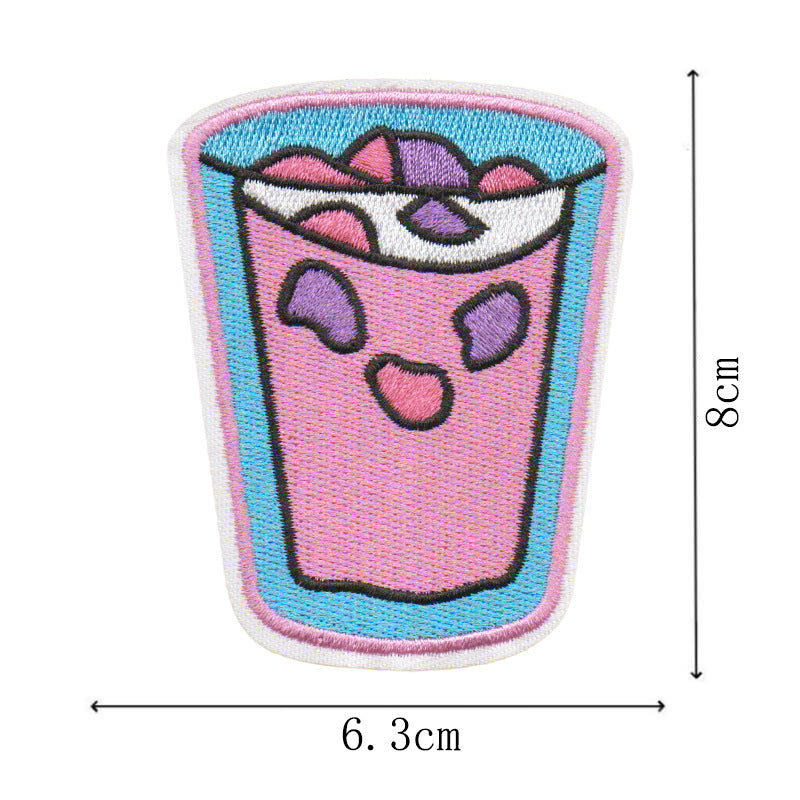 Wholesale Cartoon Pink Embroidered Patch With Heating Glue Backing DIY Fashion Accessory For Bags Clothes Shoes Towels