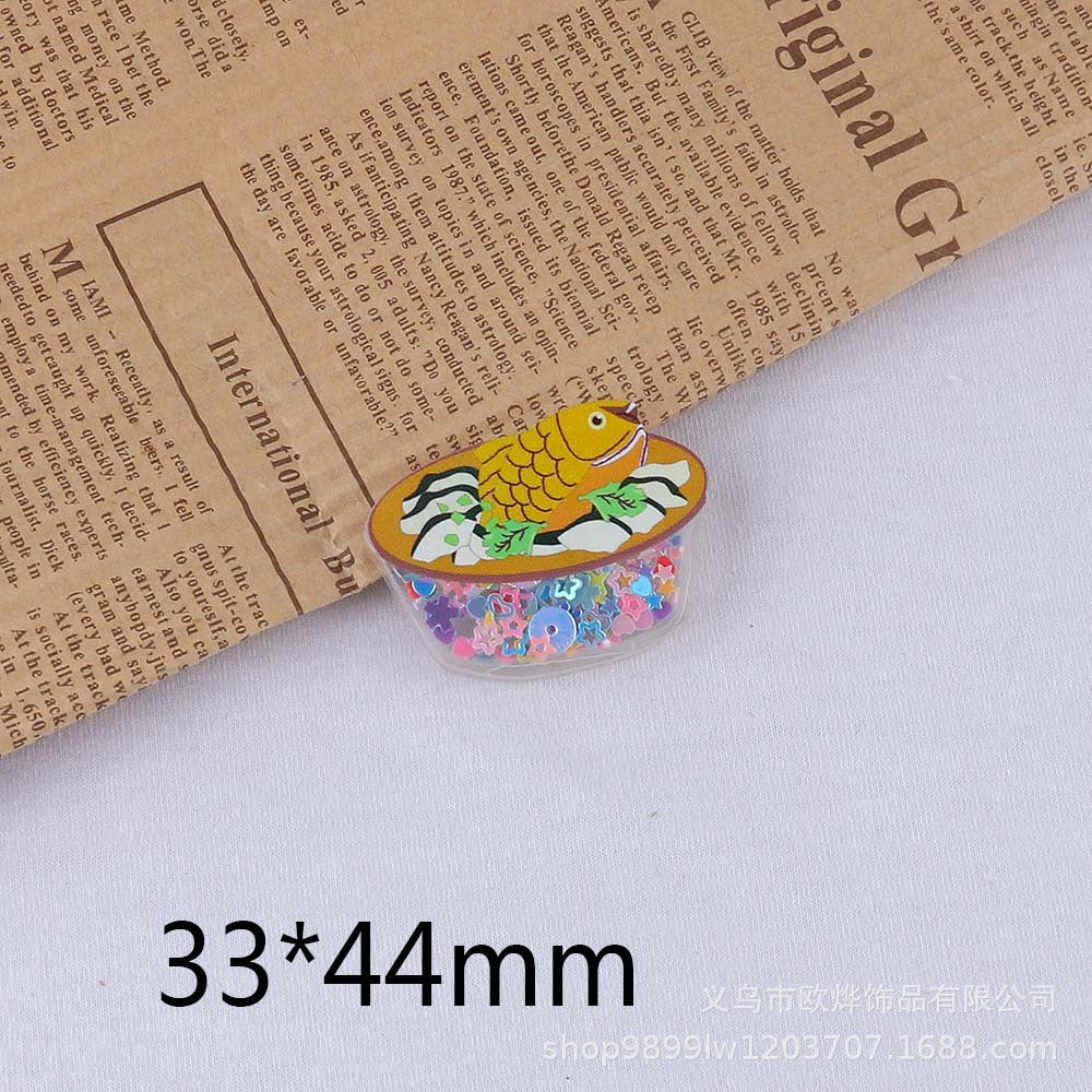 Wholesale 10pcs Cartoon Christmas Cube Hot Pot Quicksand Ornament Accessories DIY Patch FlatBack