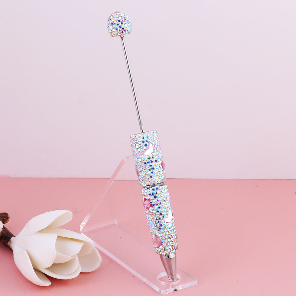 Wholesale  Live Hot Sale Colorful Star Star Moon Zircon Diamond Pen Ceramic Mud Full Diamond Beaded Pen DIY Beaded Accessories