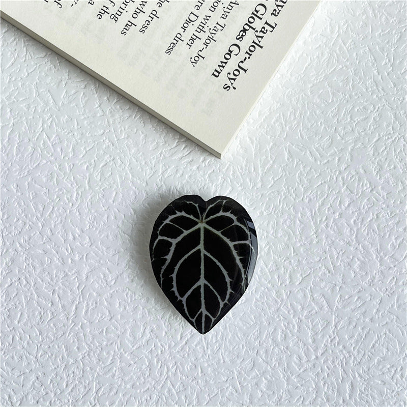 Wholesale Simulation fresh leaf epoxy airbag bracket creative lazy desktop support back sticker retractable Mobile phone bracket