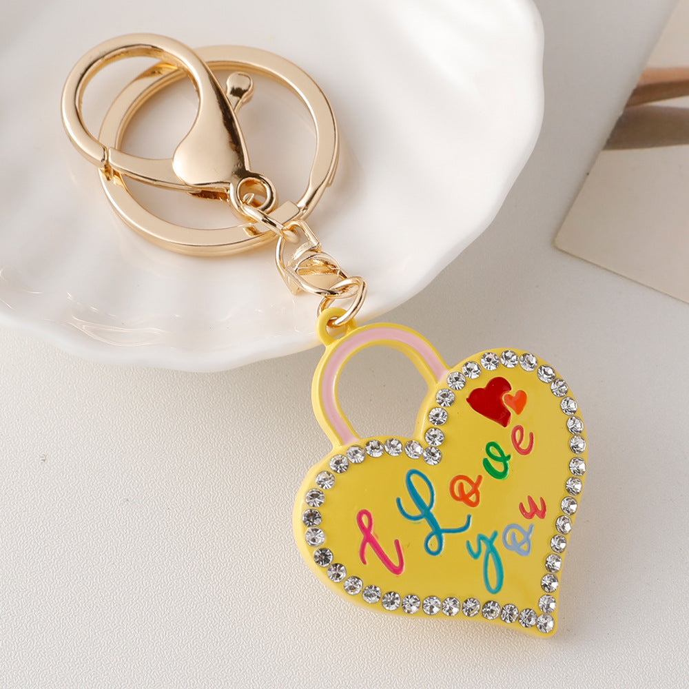 Wholesale Creative Cute Cartoon Peach Heart Metal Keychains