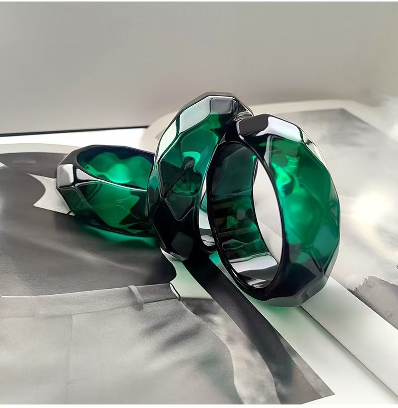 Wholesale Three-dimensional Crystal Imitation Colorful Acrylic Shaped Wide Textured Environmentally Friendly Bracelet