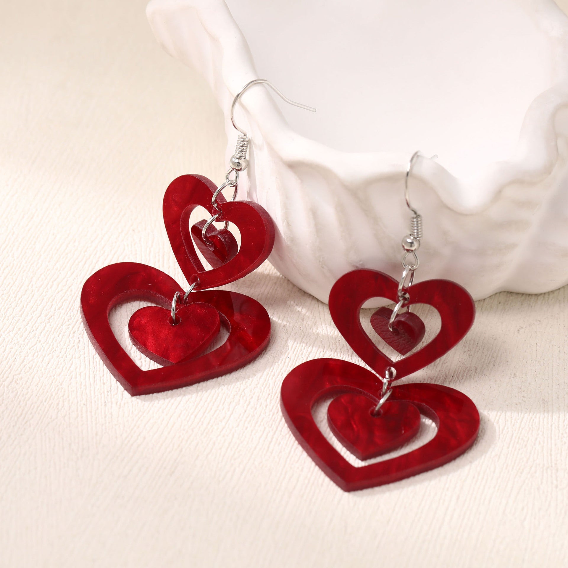 Wholesale Acrylic Earrings Valentine's Day Heart Earrings