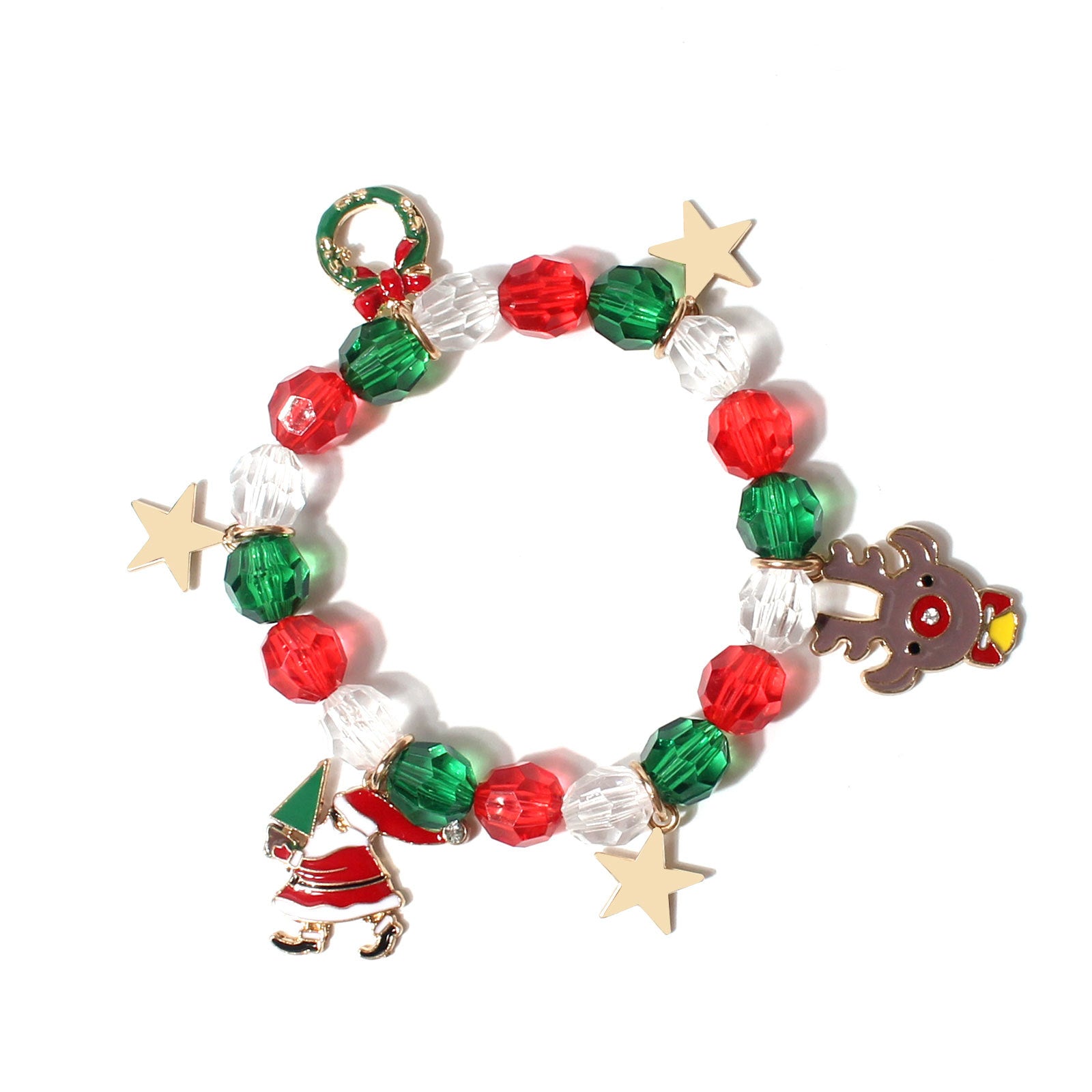 Wholesale Christmas Ornament Colorful Beads Beaded Bracelet