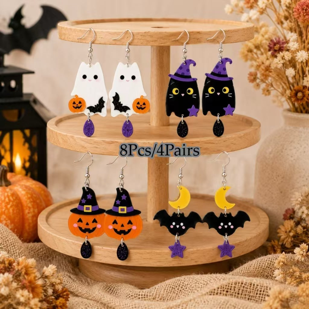 Wholesale Trendy Acrylic Cat Earrings For Women White Cat Christmas  Jewelry Accessory