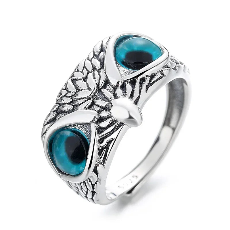 Wholesale Evil Eye Owl Retro Exaggerated Open Adjustable Ring
