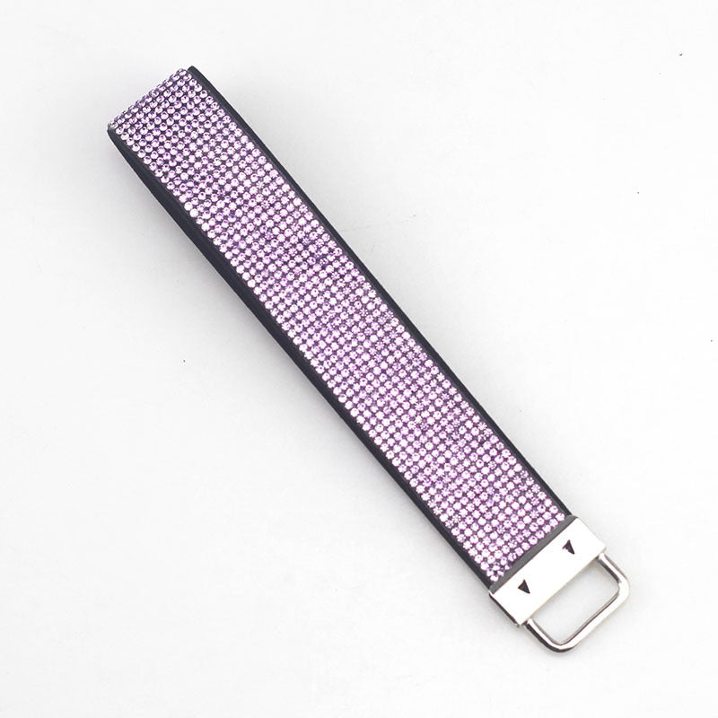 Llavero de cuero de pulsera de diamantes al por mayor