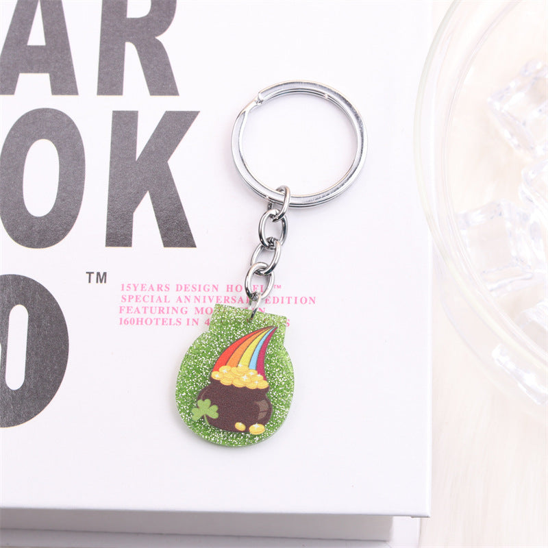 Wholesale Saint Patrick Rainbow Gold Coins, Pipe, Acrylic Keychains