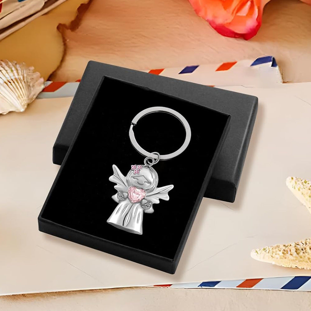 Wholesale  Smile Guardian Angel Jewelry Zircon  Love Alloy Keychain