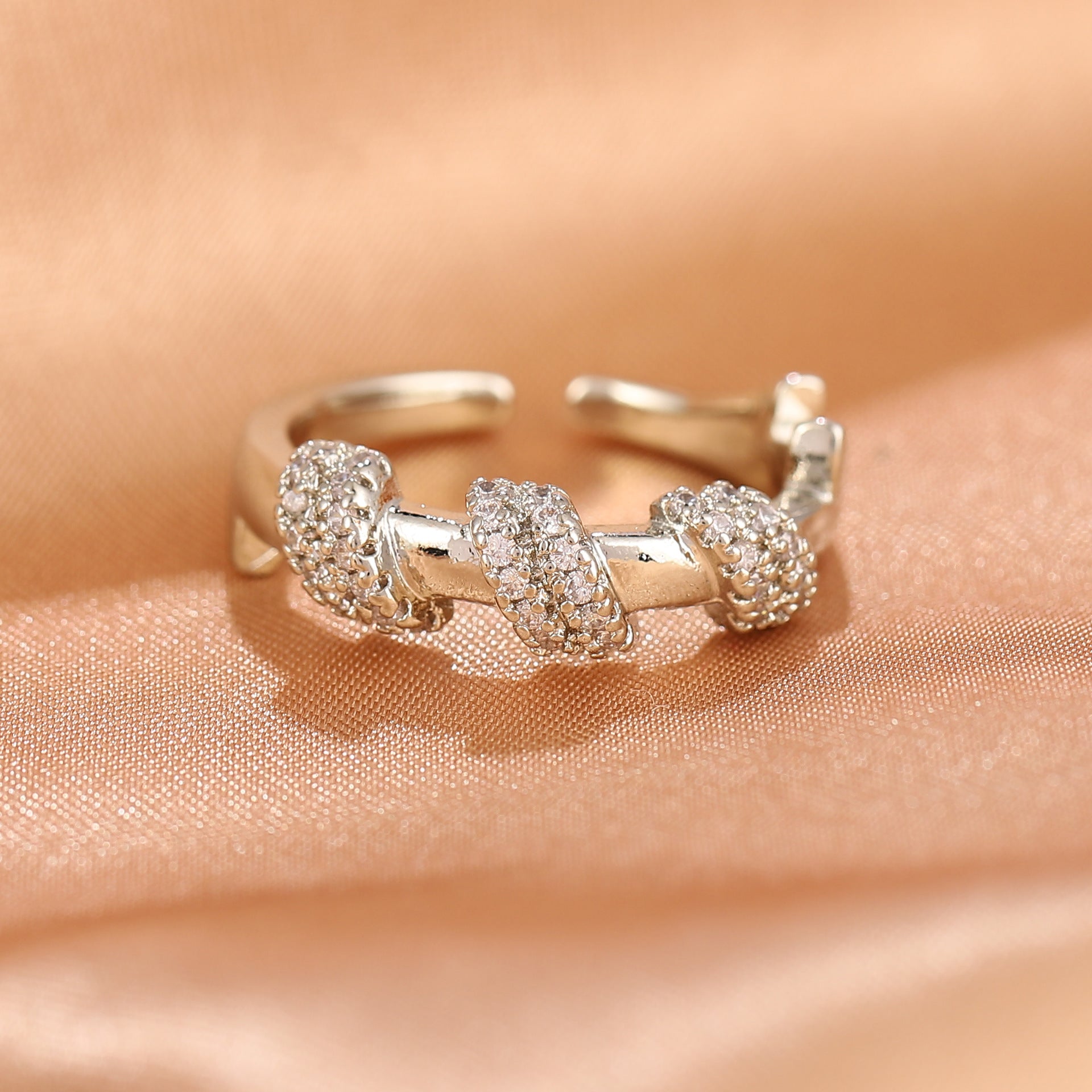 Wholesale Heavy Works Rings Time to Turn Cross Open Adjustable Ring