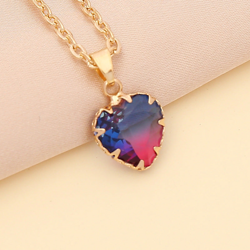 Wholesale Multicolor Heart Pendant Alloy Necklaces