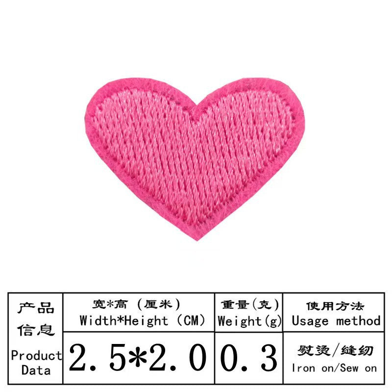 Wholesale Polyester Embroidered Heart Patch For Clothing Bags Shoes And DIY Accessories