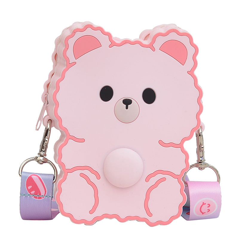Wholesale Silicone Cartoon Cute Rabbit Bear One Shoulder Kids Bag