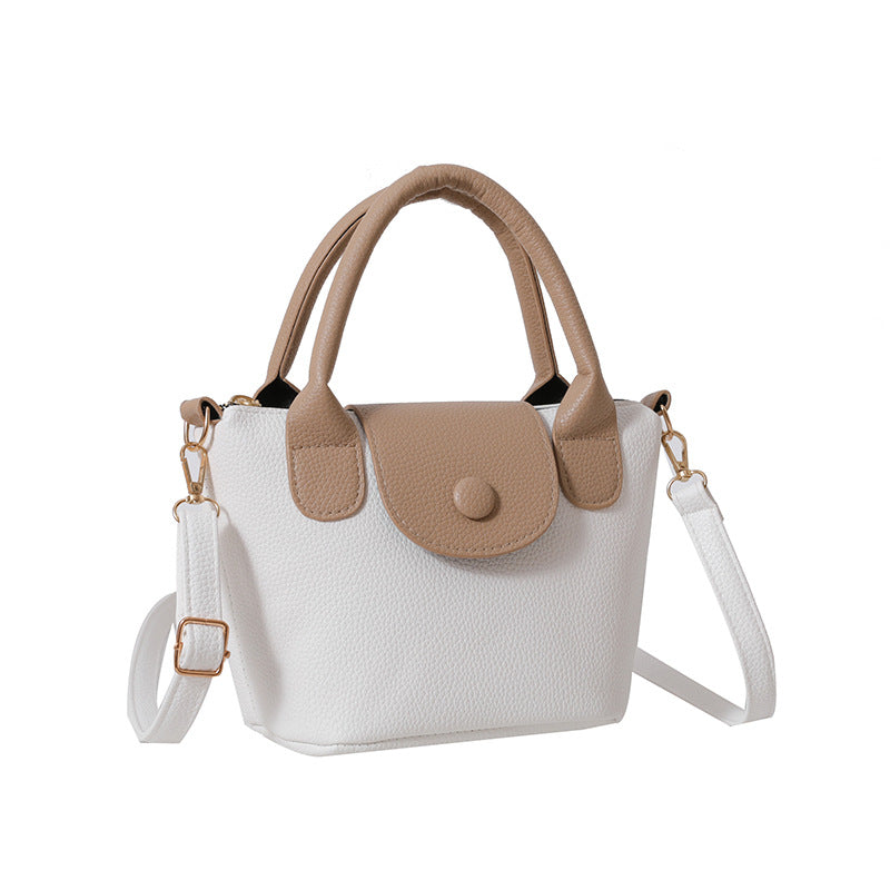 Wholesale Fashion Retro Handheld Solid Color Bucket Bag