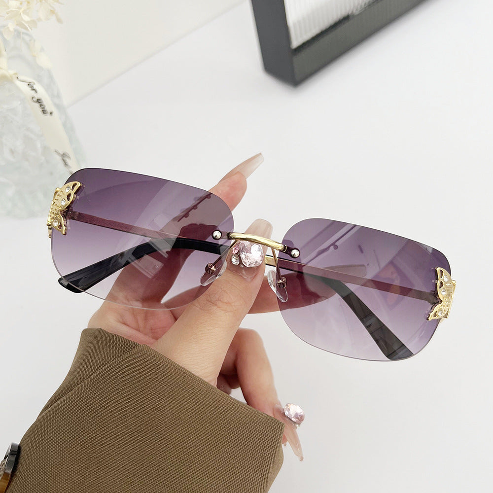 Wholesale Personalized Butterfly Square Frameless Sunglasses