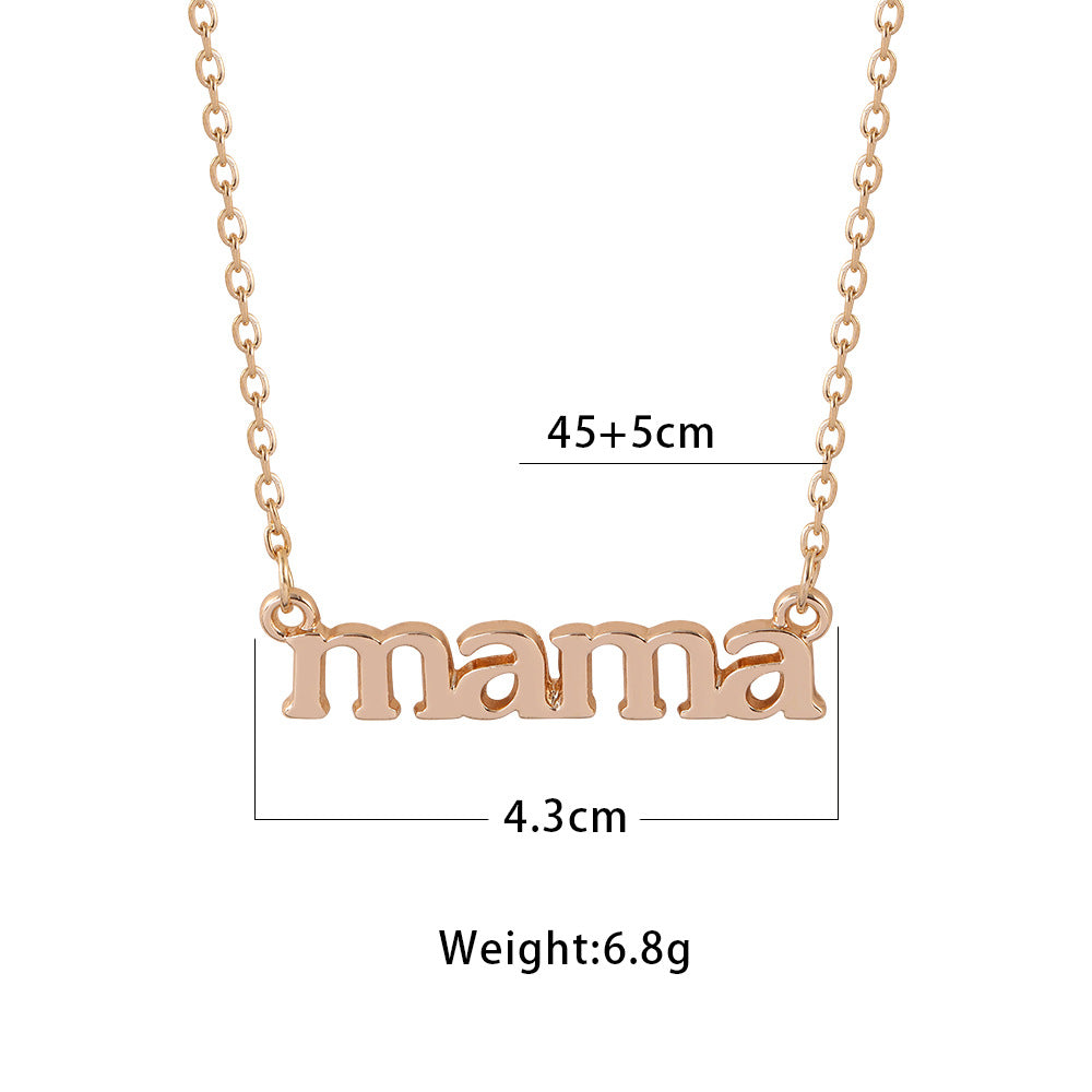 Wholesale Mother's Day Mama Letter Necklace Clavicle Chain